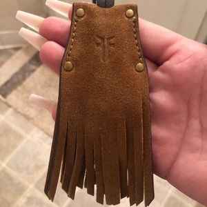 Frye Leather Fringe Key Hider Hangtag